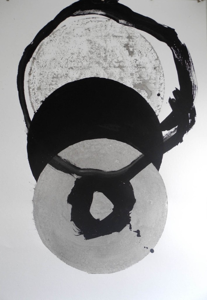 Figure and Circles I, 2012, Ink on Paper, 100 x 70cm