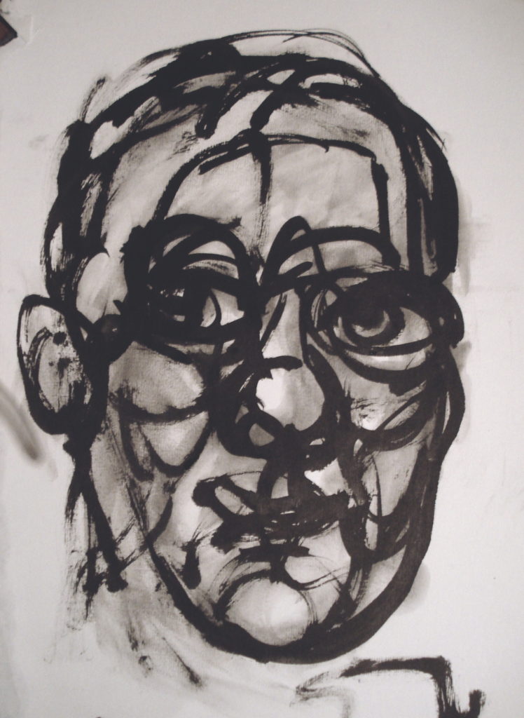Mask of Horror, 2004, Ink on Paper