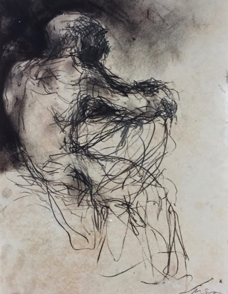 Figure 9, 1999, Mixed Media on Paper, 34 x 25cm