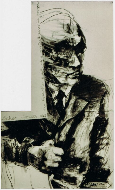 The violence behind your politeness, 1993, Charcoal on Paper