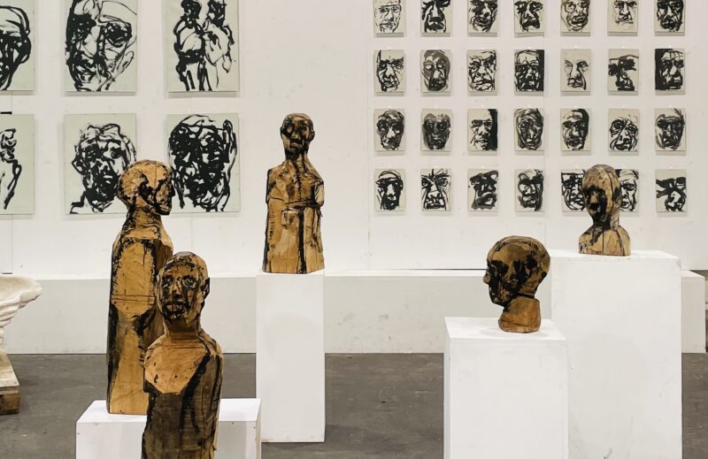'Silence is Death/Heads and Busts', 2024, Wood and Ink