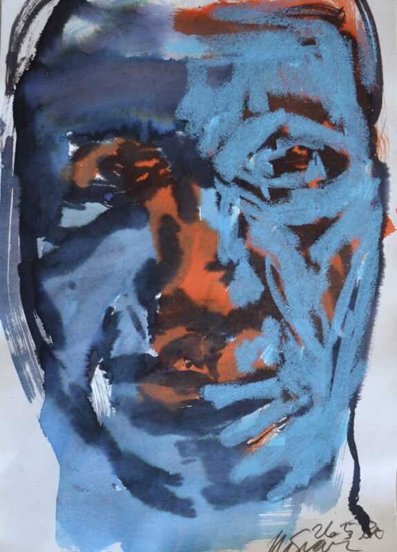 UT/Blue, 2025, Ink on Paper