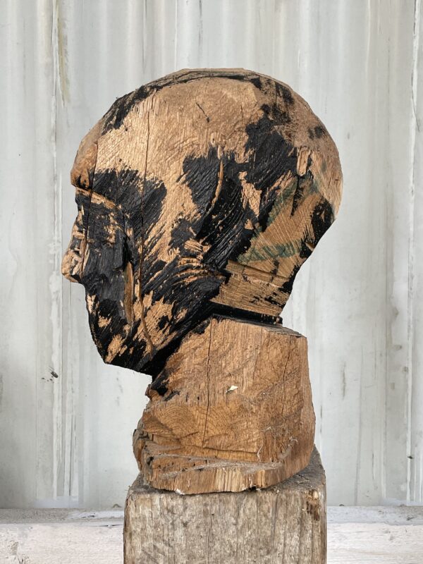 'Silence is Death/Head 2', 2024, Wood and Ink
